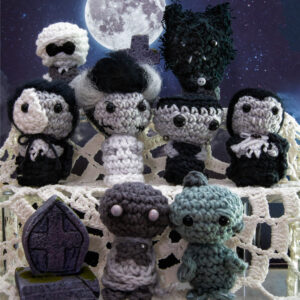 Amigurumi, figurines en crochet représentant les grands monstres de chez Universal Monsters, imaginé et confectionné à la main par les Mignonstres, une marque le Rat et l’Ours.